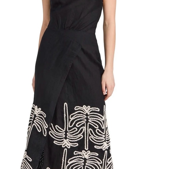 Johanna Ortiz Black and White Embroidered 1 shoulder beach cover up - Picture 2 of 6